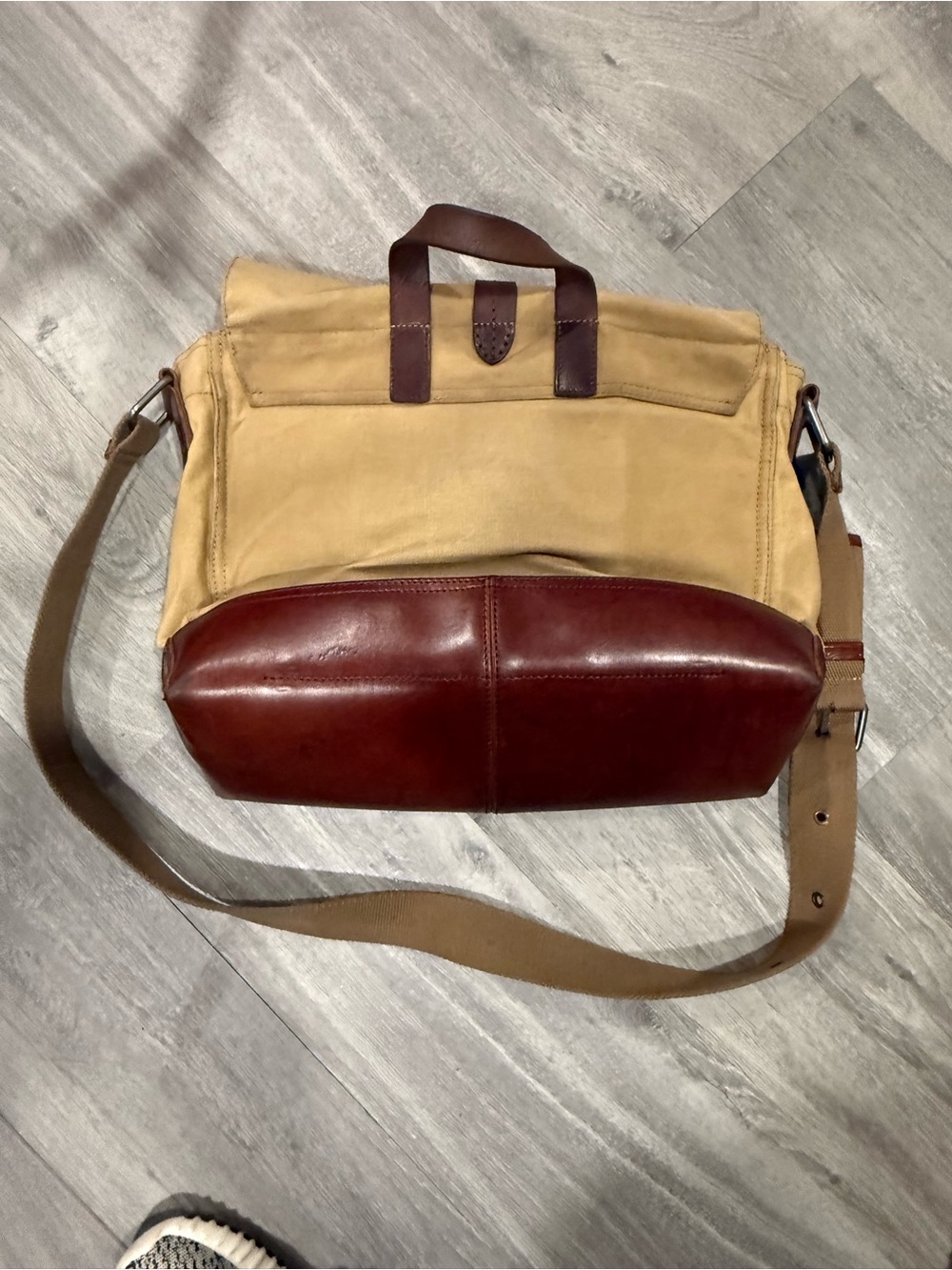 Lucky Brand Vintage Canvas Leather Messenger Bag Crossbody - Picture 9 of 10